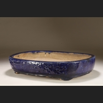 広東窯瑠璃釉三味胴長方