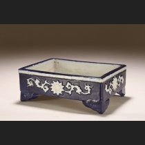 尾張焼貼花唐草紋長方水盤