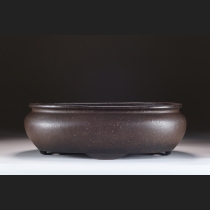 梨皮紫泥袋式半月足楕円（中国清代後期作）