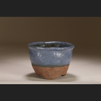 初代平安東福寺均釉手捻り筒丸