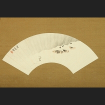 「雪中村落図」　今尾景年筆　